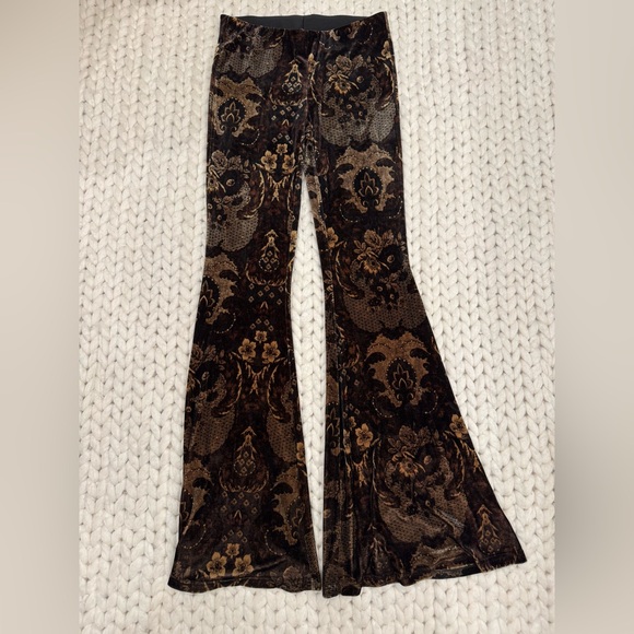 Free People Pants - Free People Black and Brown Velvet Pants